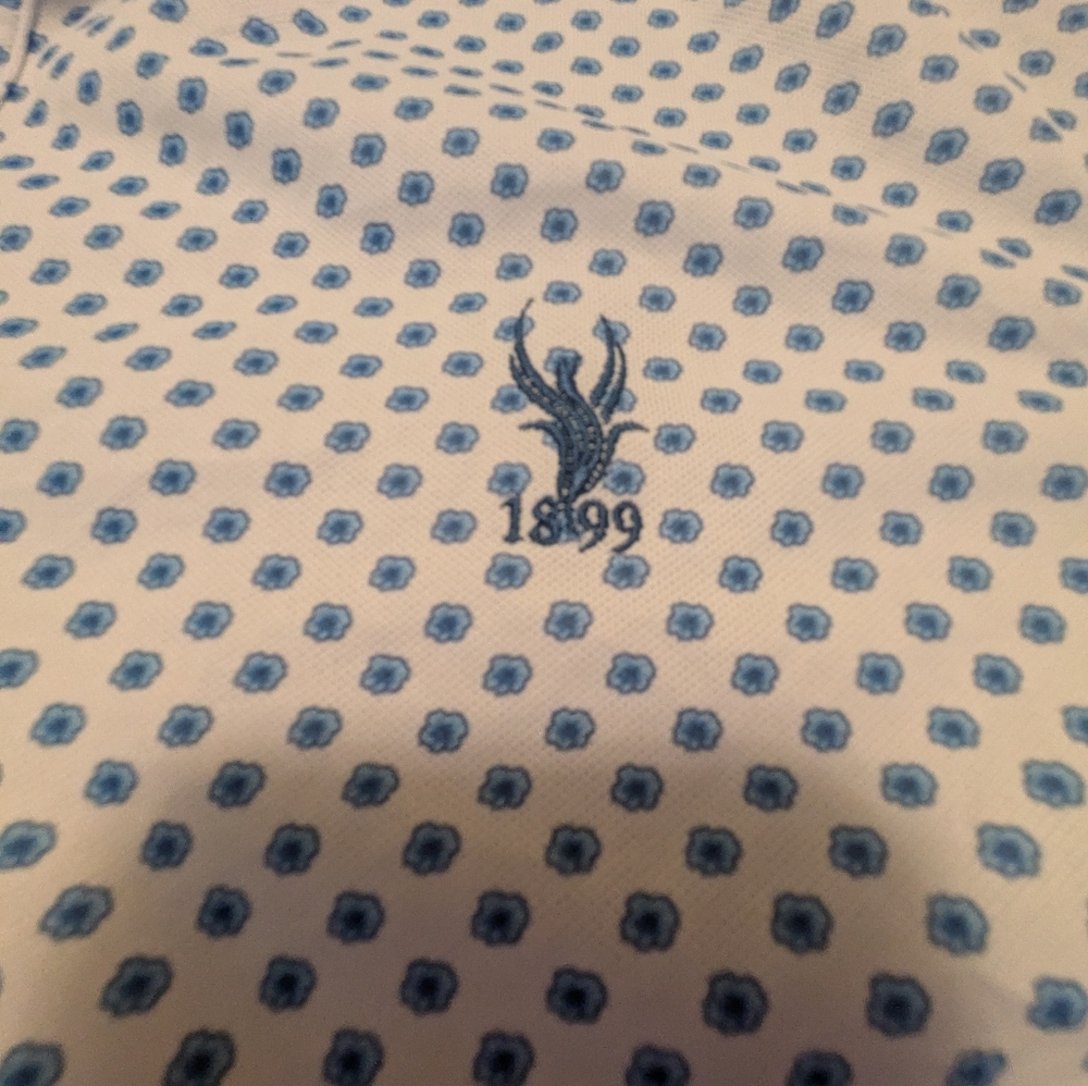 Johnnie O Golf Polo 1899 Blue Flowers Size M - Picture 3 of 8